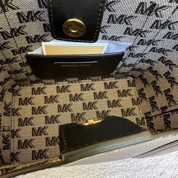 Michael Kors Black Hadleigh Small Double Handle Tote Messenger Bag 38F3G8FT5L - Picture 6 of 16